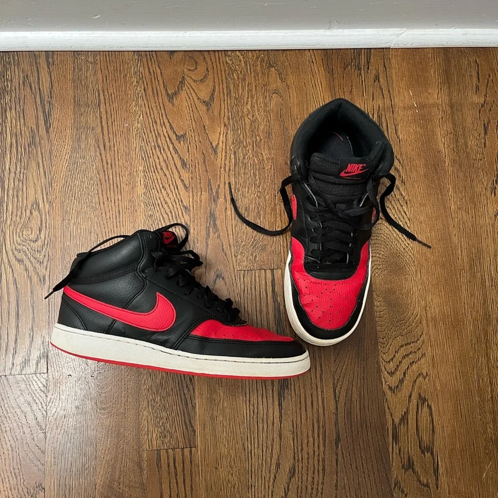 Nike | Shoes | Red And Black Nike Hightop Sneakers | Poshmark display picture 2